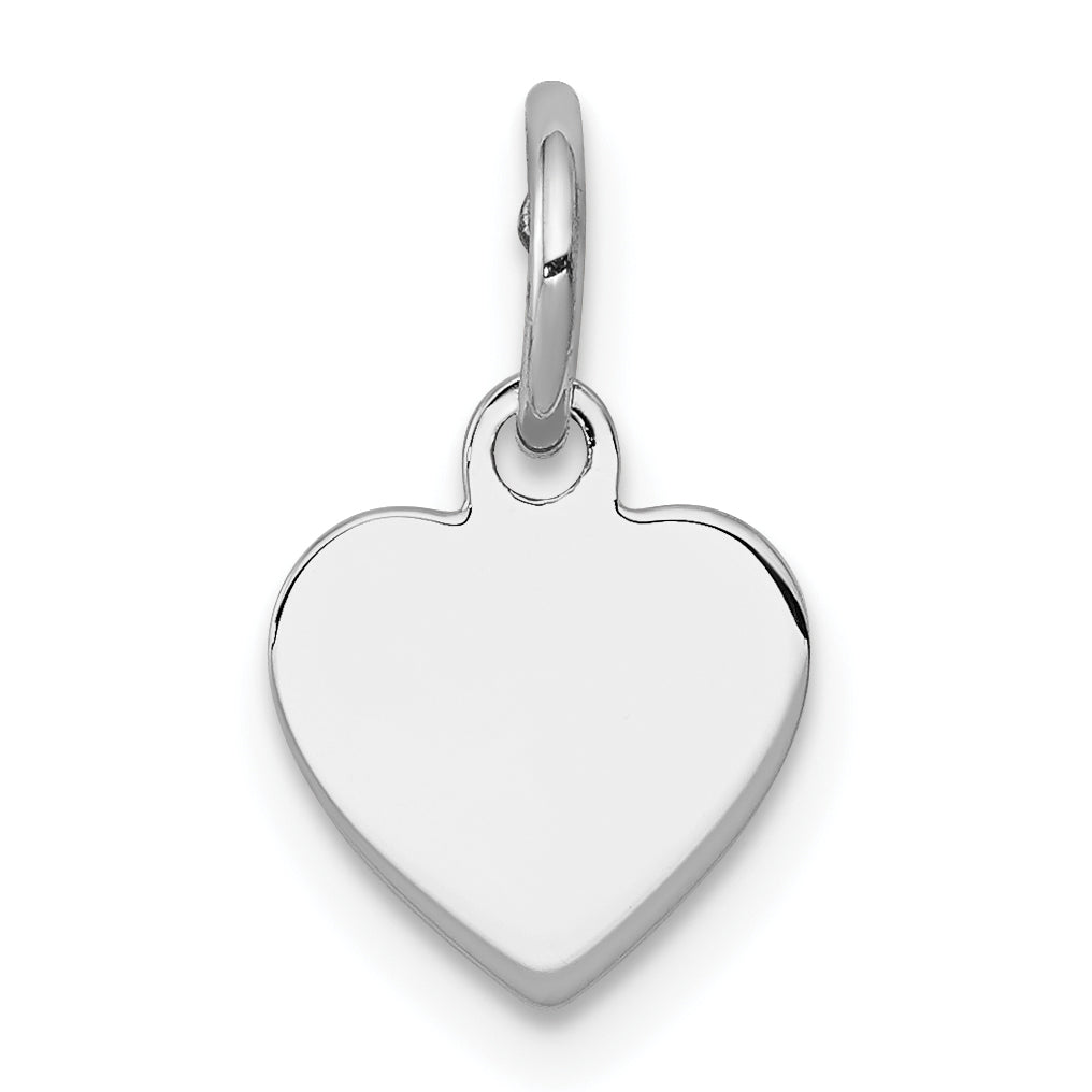 Sterlingsilber Ss Rhodiniert-plt Gravierbar Herz Poliert Vorderseite/satin Rückseite Plättchen Charm
