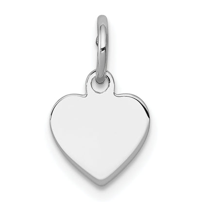Sterlingsilber Ss Rhodiniert-plt Gravierbar Herz Poliert Vorderseite/satin Rückseite Plättchen Charm
