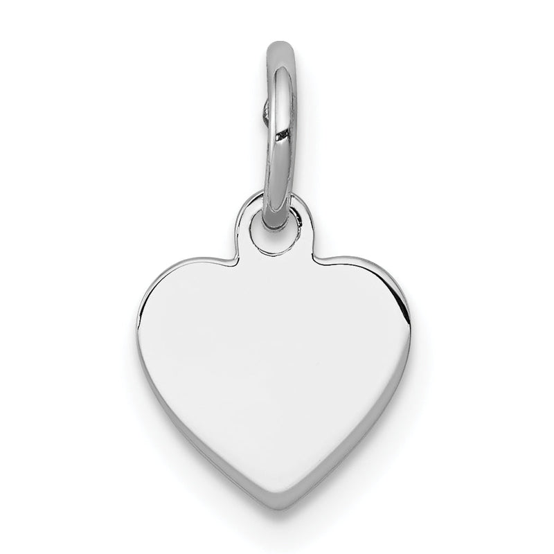 Sterlingsilber Ss Rhodiniert-plt Gravierbar Herz Poliert Vorderseite/satin Rückseite Plättchen Charm