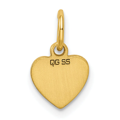 Ss/vergoldet Sterlingsilber Gp Gravierbar Herz Poliert Plättchen Charm