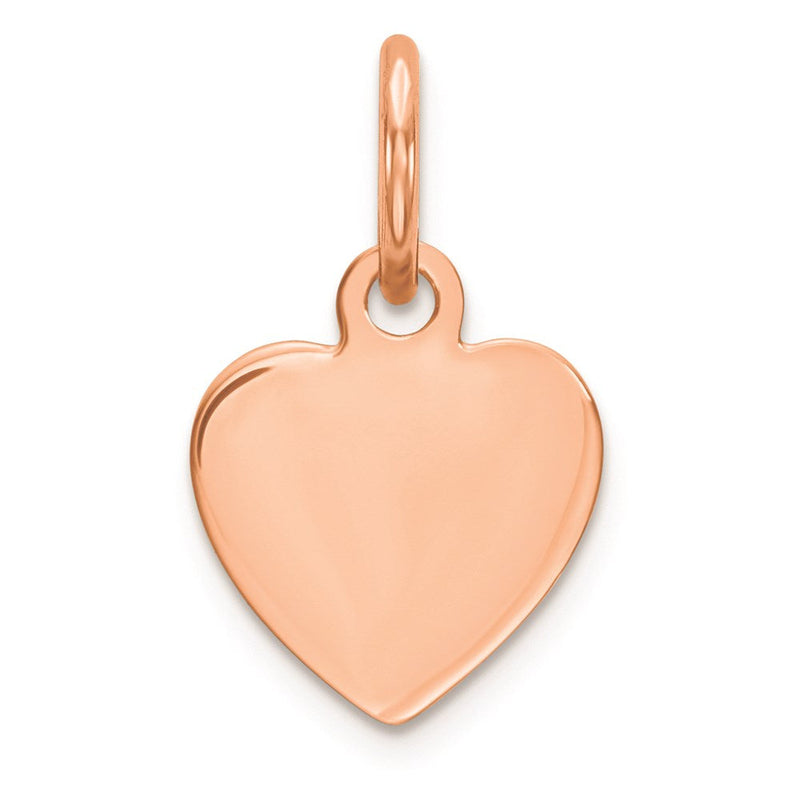 Ss/roségoldbeschichtet Sterlingsilber Rg Gravierbar Herz Poliert Vorderseite/satin Rückseite Plättchen