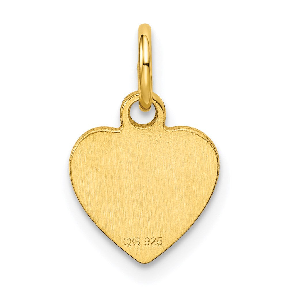 Ss/vergoldet Sterlingsilber Gp Gravierbar Herz Poliert Plättchen Charm