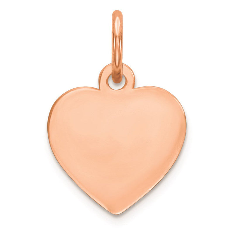 Ss/roségoldbeschichtet Sterlingsilber Rg Gravierbar Herz Poliert Vorderseite/satin Rückseite Plättchen