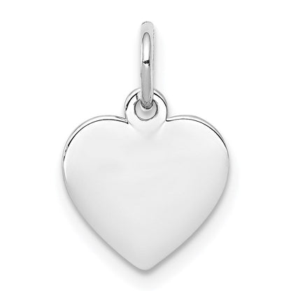 Sterlingsilber Rhodiniert-plt Gravierbar Herz Poliert Vorderseite/back Plättchen Charm