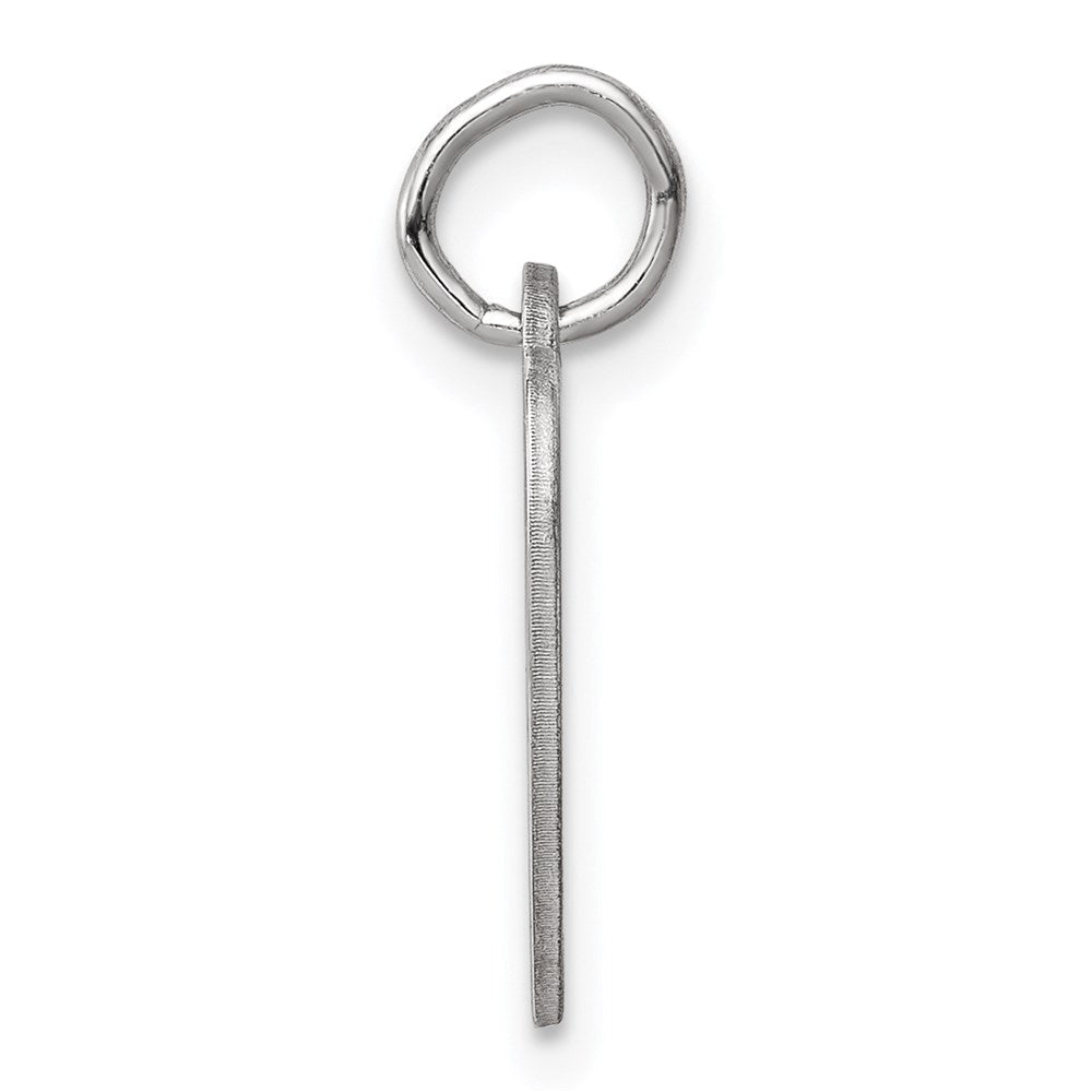 Sterlingsilber Ss Rhodiniert-plt Gravierbar Herz Poliert Vorderseite/satin Rückseite Plättchen Charm