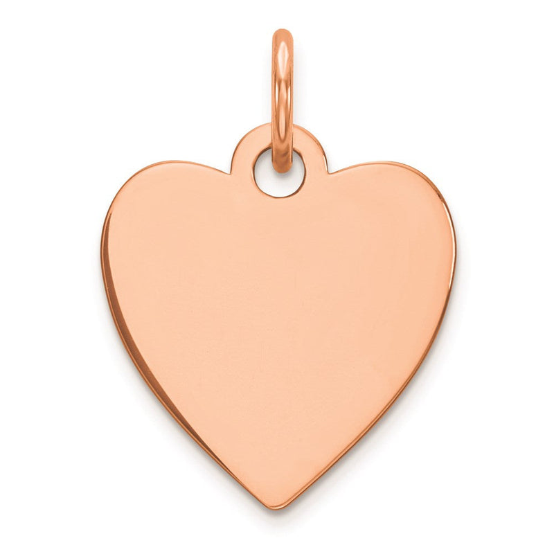Ss/roségoldbeschichtet Sterlingsilber Rg Gravierbar Herz Poliert Vorderseite/satin Rückseite Plättchen