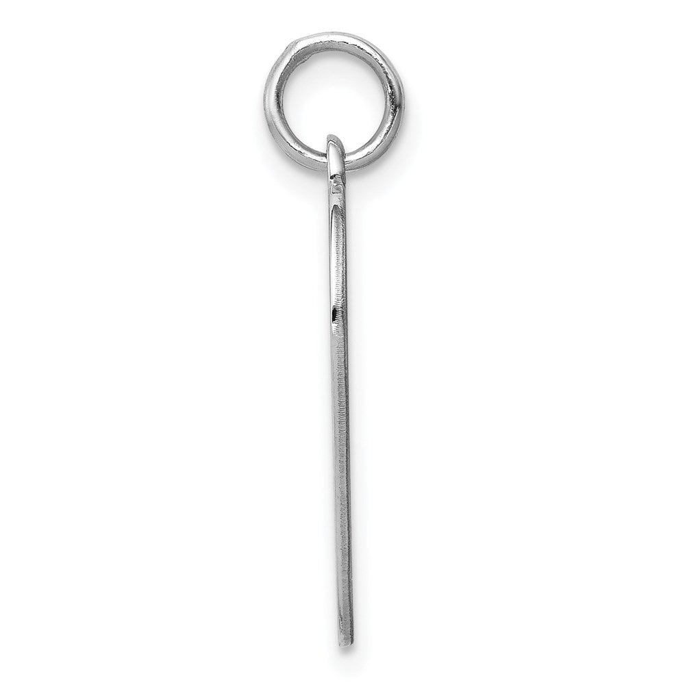 Sterlingsilber Rhodiniert-plt Gravierbar Herz Poliert Vorderseite/back Plättchen Charm