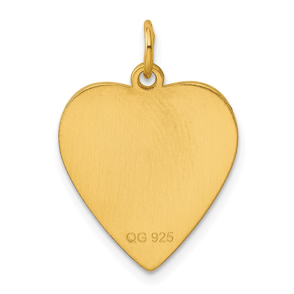 Ss/vergoldet Sterlingsilber Gp Gravierbar Herz Poliert Plättchen Charm