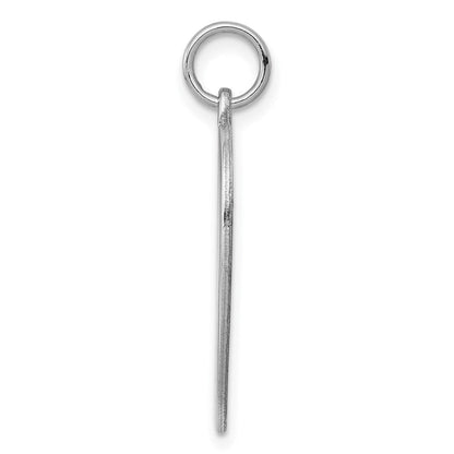 Sterlingsilber Ss Rhodiniert-plt Gravierbar Herz Poliert Vorderseite/satin Rückseite Plättchen Charm