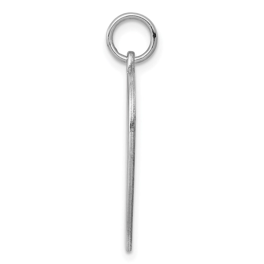 Sterlingsilber Rhodiniert Eng. Herz Poliert Vorderseite/satin Rückseite Plättchen Charm