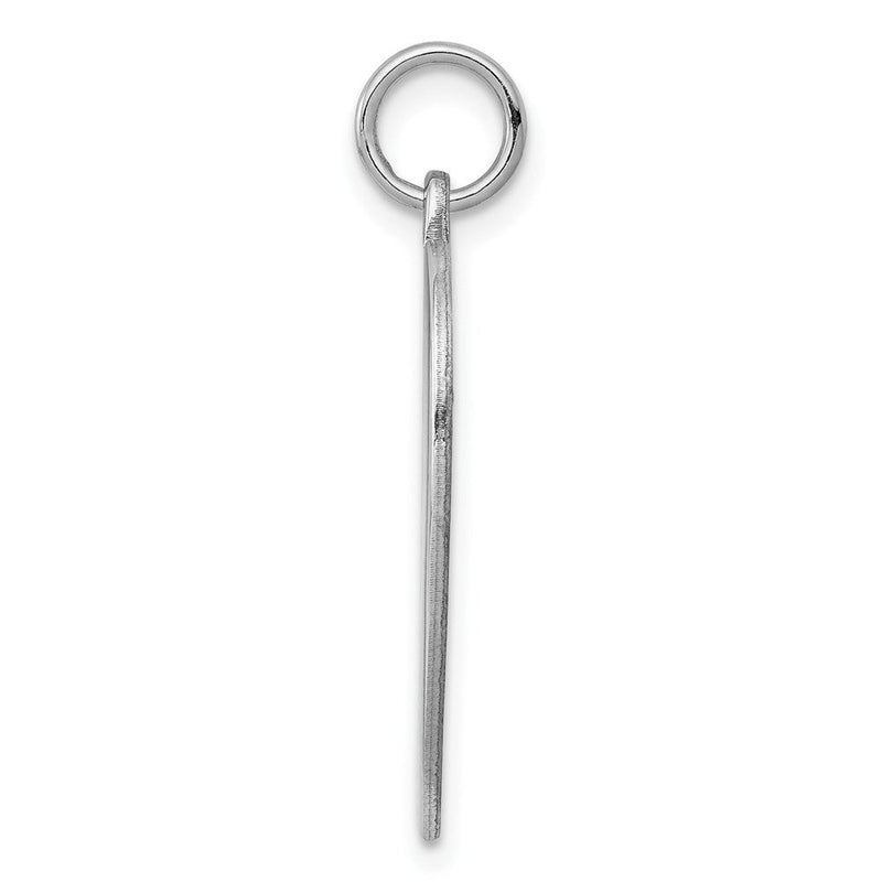 Sterlingsilber Rhodiniert-plt Gravierbar Herz Poliert Vorderseite/back Plättchen Charm