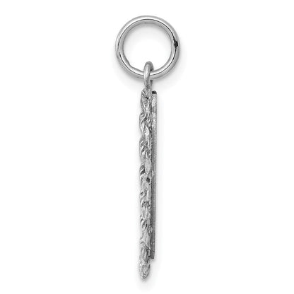 Sterlingsilber Ss Rhodiniert-plt Gravierbar Herz Poliert Vorderseite/satin Rückseite Plättchen Charm