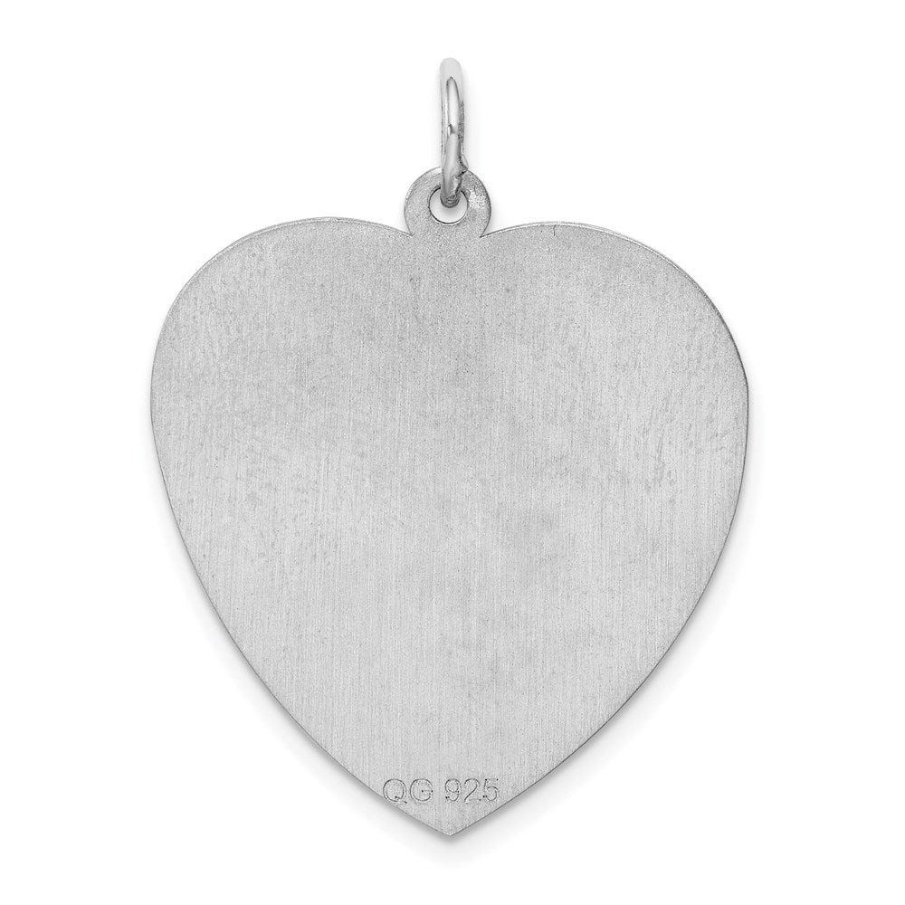 Sterlingsilber Rhodiniert Gravierbar Herz Plättchen Charm