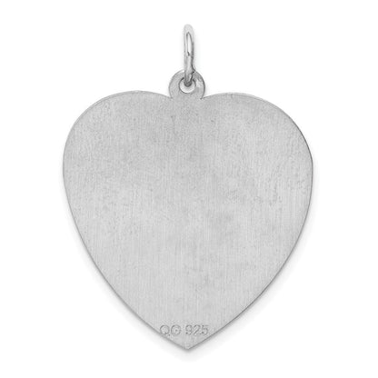 Sterlingsilber Rhodiniert Gravierbar Herz Plättchen Charm