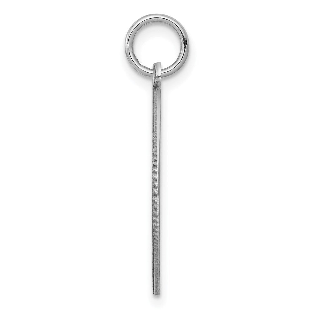 Sterlingsilber Ss Rhodiniert-plt Gravierbar Rund Poliert Vorderseite/satin Rückseite Plättchen Charm