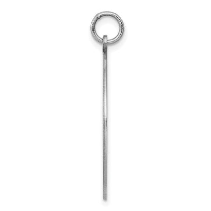 Sterlingsilber Ss Rhodiniert-plt Gravierbar Rund Poliert Vorderseite/satin Rückseite Plättchen Charm