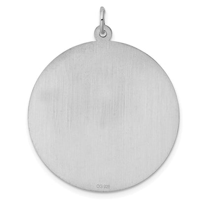 Sterlingsilber Ss Rhodiniert-plt Gravierbar Rund Poliert Vorderseite/satin Rückseite Plättchen Charm