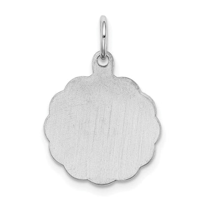 Sterlingsilber Rhodiniert-plt Gravierbar Poliert Vorderseite/satin Rückseite Plättchen Charm