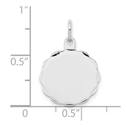 Sterlingsilber Rhodiniert-plt Gravierbar Poliert Vorderseite/satin Rückseite Plättchen Charm