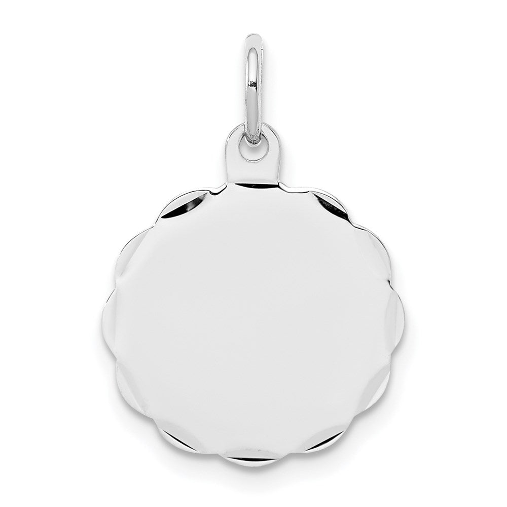 Sterlingsilber Rhodiniert-plt Gravierbar Poliert Vorderseite/satin Rückseite Plättchen Charm
