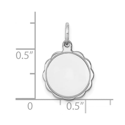 Sterlingsilber Rhodiniert-plt Gravierbar Poliert Vorderseite/satin Rückseite Plättchen Charm