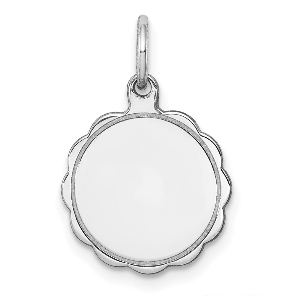Sterlingsilber Rhodiniert-plt Gravierbar Poliert Vorderseite/satin Rückseite Plättchen Charm