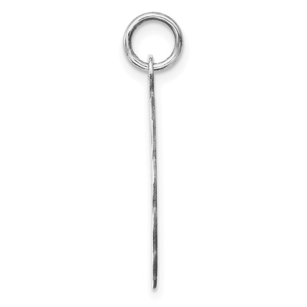 Sterlingsilber Rhodiniert-plt Gravierbar Poliert Vorderseite/satin Rückseite Plättchen Charm