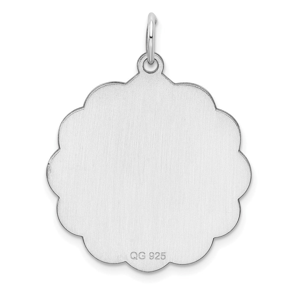Sterlingsilber Rhodiniert-plt Gravierbar Poliert Vorderseite/satin Rückseite Plättchen Charm