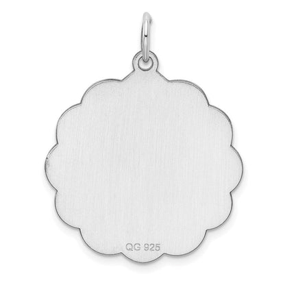 Sterlingsilber Rhodiniert-plt Gravierbar Poliert Vorderseite/satin Rückseite Plättchen Charm