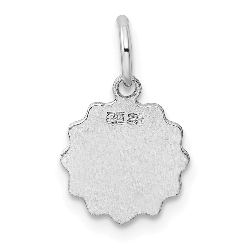 Sterlingsilber Rhodiniert-plt Gravierbar Poliert Vorderseite/satin Rückseite Plättchen Charm