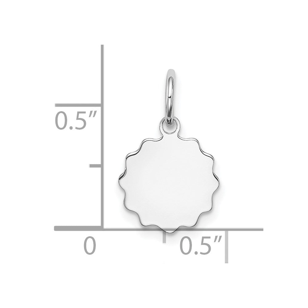 Sterlingsilber Rhodiniert-plt Gravierbar Poliert Vorderseite/satin Rückseite Plättchen Charm