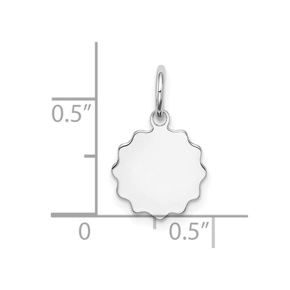 Sterlingsilber Rhodiniert-plt Gravierbar Poliert Vorderseite/satin Rückseite Plättchen Charm