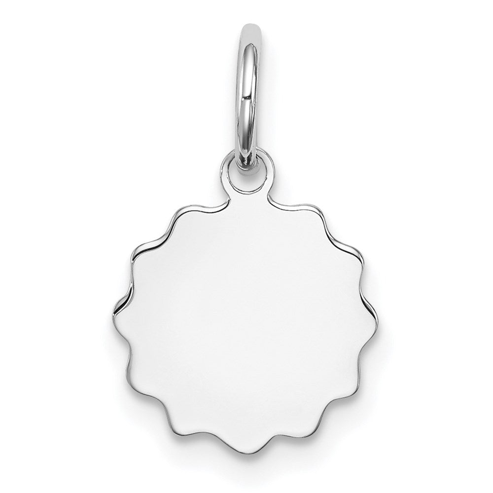 Sterlingsilber Rhodiniert-plt Gravierbar Poliert Vorderseite/satin Rückseite Plättchen Charm