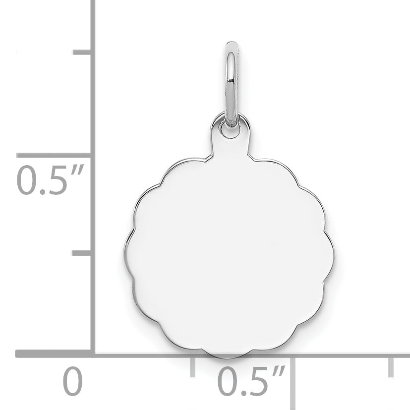 Sterlingsilber Rhodiniert-plt Gravierbar Poliert Vorderseite/satin Rückseite Plättchen Charm