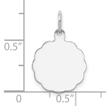 Sterlingsilber Rhodiniert-plt Gravierbar Poliert Vorderseite/satin Rückseite Plättchen Charm