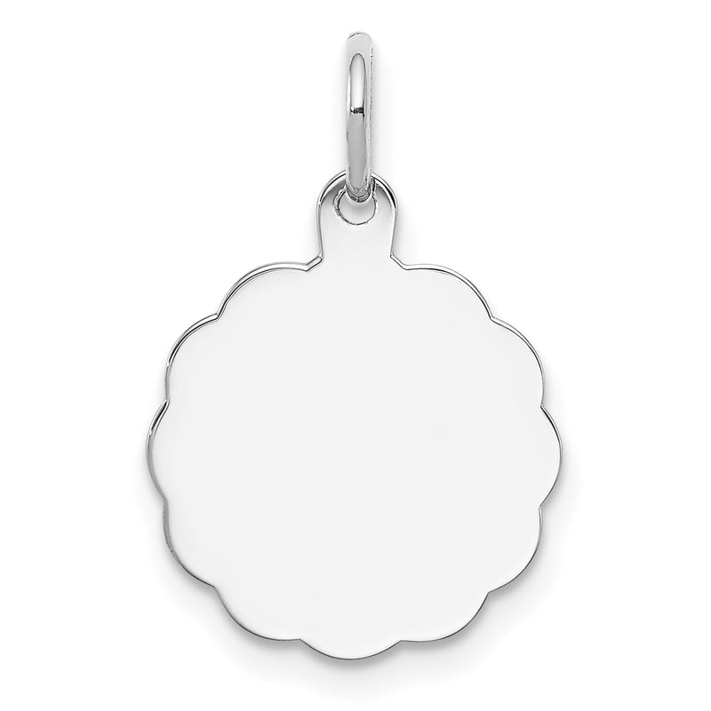 Sterlingsilber Rhodiniert-plt Gravierbar Poliert Vorderseite/satin Rückseite Plättchen Charm