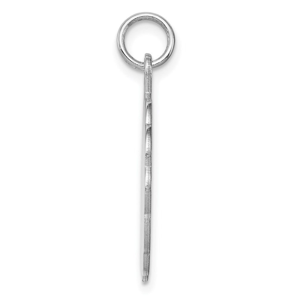 Sterlingsilber Rhodiniert-plt Gravierbar Poliert Vorderseite/satin Rückseite Plättchen Charm