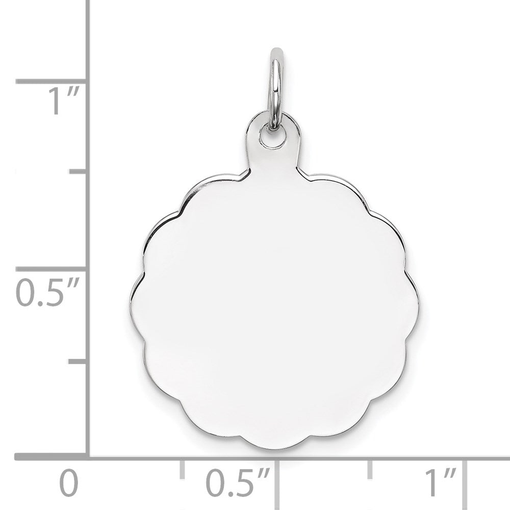 Sterlingsilber Rhodiniert-plt Gravierbar Poliert Vorderseite/satin Rückseite Plättchen Charm