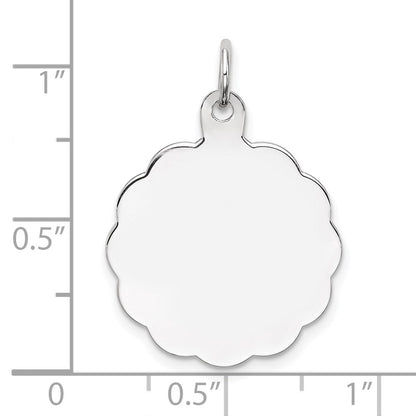 Sterlingsilber Rhodiniert-plt Gravierbar Poliert Vorderseite/satin Rückseite Plättchen Charm