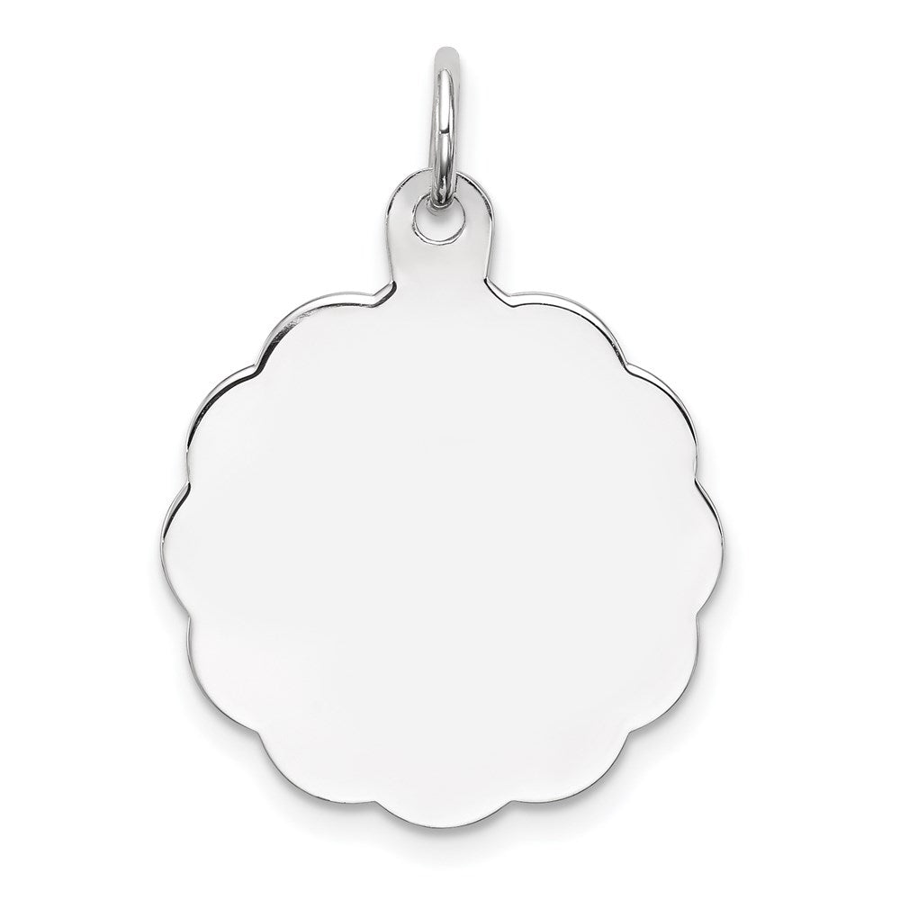 Sterlingsilber Rhodiniert-plt Gravierbar Poliert Vorderseite/satin Rückseite Plättchen Charm