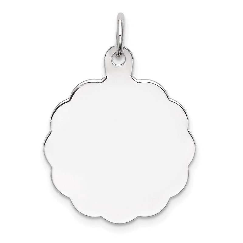 Sterlingsilber Rhodiniert-plt Gravierbar Poliert Vorderseite/satin Rückseite Plättchen Charm