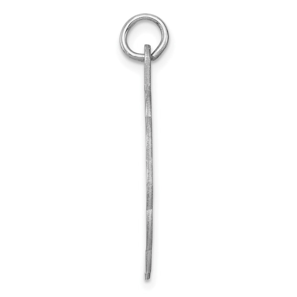 Sterlingsilber Rhodiniert-plt Gravierbar Poliert Vorderseite/satin Rückseite Plättchen Charm