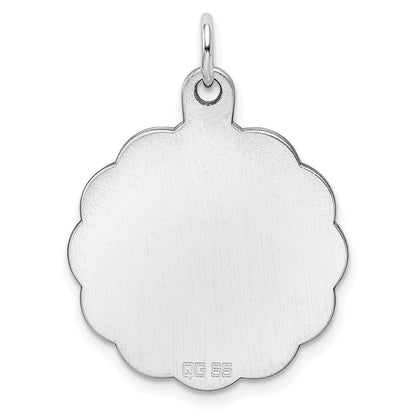 Sterlingsilber Rhodiniert-plt Gravierbar Poliert Vorderseite/satin Rückseite Plättchen Charm