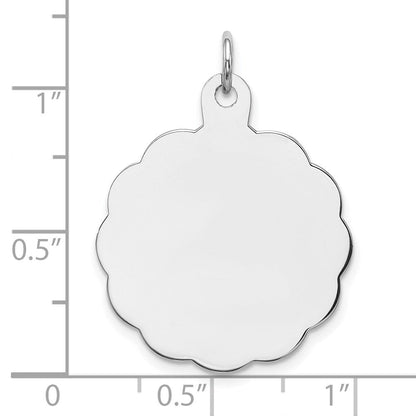 Sterlingsilber Rhodiniert-plt Gravierbar Poliert Vorderseite/satin Rückseite Plättchen Charm