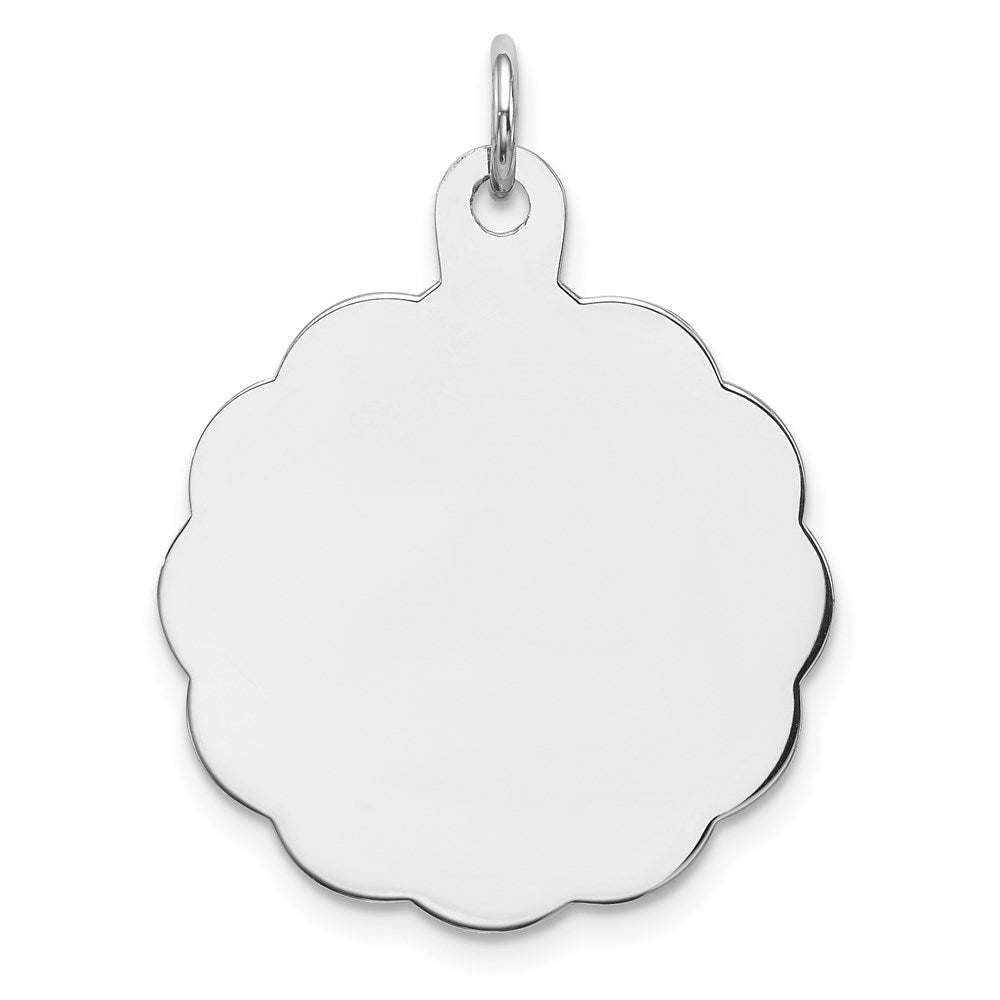 Sterlingsilber Rhodiniert-plt Gravierbar Poliert Vorderseite/satin Rückseite Plättchen Charm
