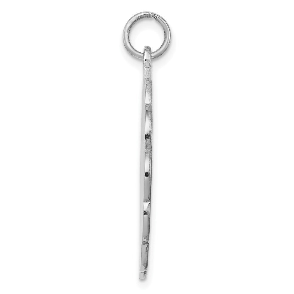 Sterlingsilber Rhodiniert-plt Gravierbar Poliert Vorderseite/satin Rückseite Plättchen Charm