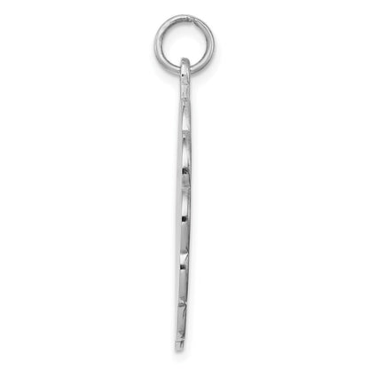 Sterlingsilber Rhodiniert-plt Gravierbar Poliert Vorderseite/satin Rückseite Plättchen Charm