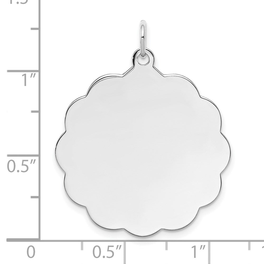 Sterlingsilber Rhodiniert-plt Gravierbar Poliert Vorderseite/satin Rückseite Plättchen Charm