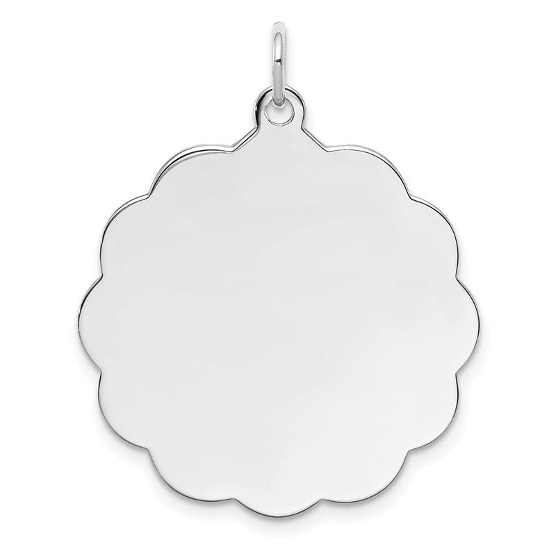 Sterlingsilber Rhodiniert-plt Gravierbar Poliert Vorderseite/satin Rückseite Plättchen Charm