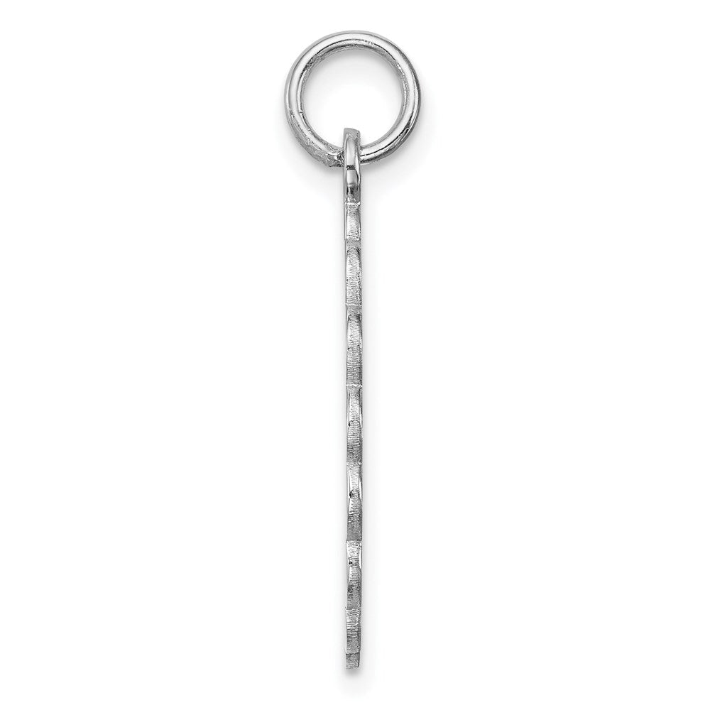 Sterlingsilber Rhodiniert-plt Gravierbar Poliert Vorderseite/satin Rückseite Plättchen Charm